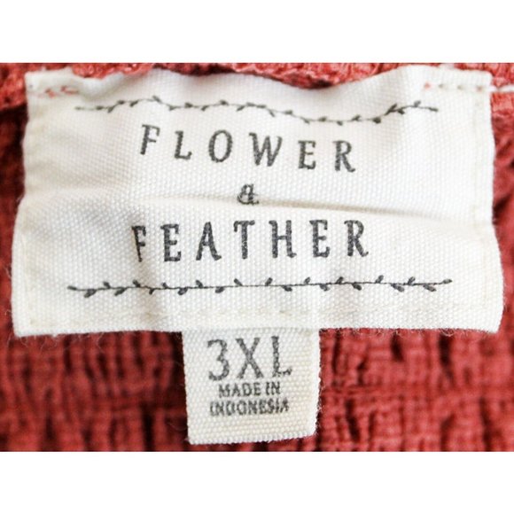 Flower & Feather + Woman Off Shoulder Peasant Hippy Shirt Boho Shirred Stretchy - Picture 4 of 6